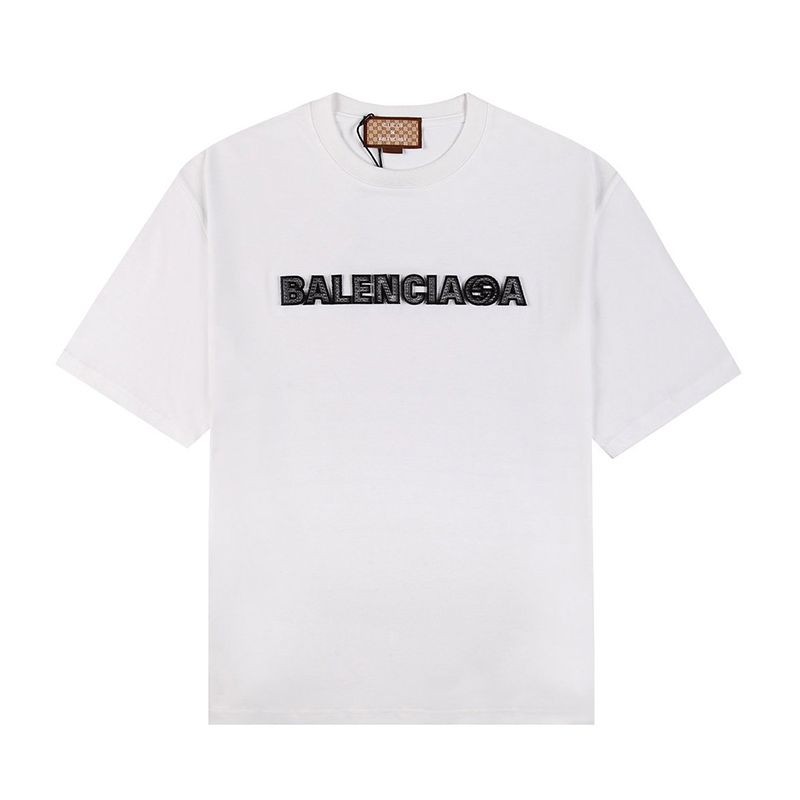 目を惹くカラーバレンシアガ×グッチ 偽物 ブラックロゴ★ホワイトTシャツ guv81493