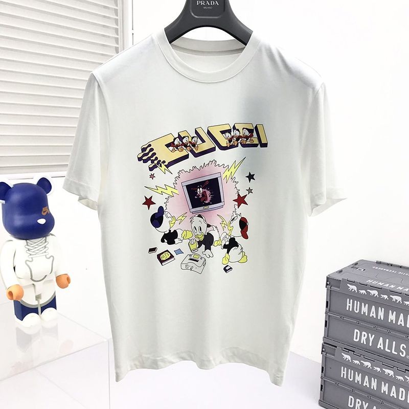 人気急上昇☆Disney x グッチ 偽物 コラボ・ドナルドイラストTシャツ♪ guv00523