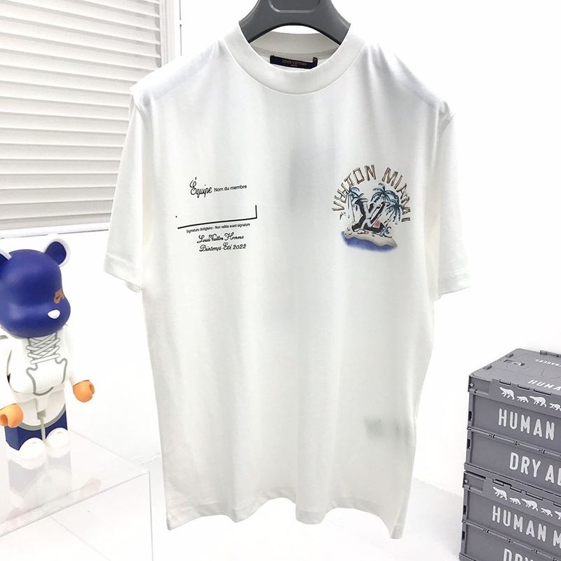 春夏新作ルイヴィトン Tシャツ トップス 半袖 メンズ レッド スーパーコピー vuk98727