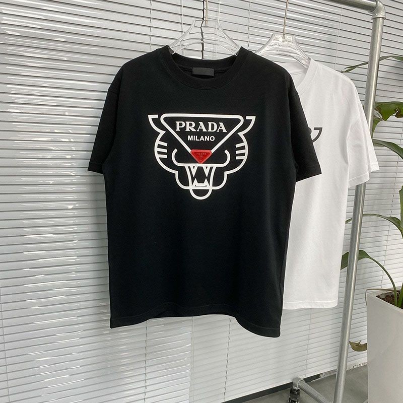 世界中で大人気♪プラダ タイガー コットンTシャツ コピー 2色 puu33769