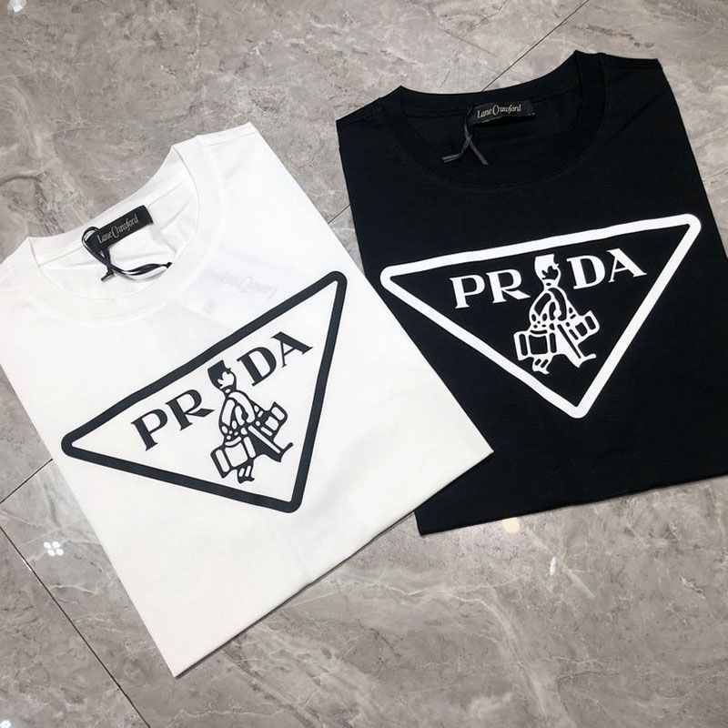 稀少プラダ ロゴ コットンTシャツ コピー 2色 pus93005