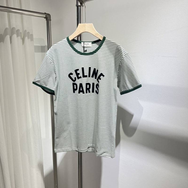 稀少セリーヌ PARIS ストライプ Tシャツ 偽物/ コットンジャージー Cec25481