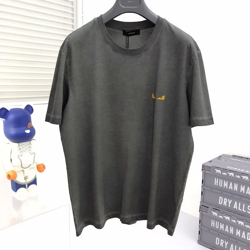 稀少 フェンディモンスター ロゴ クルーネック偽物 Tシャツ fea01225