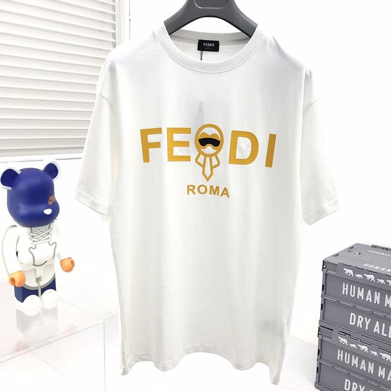 超希少！フェンディ◆クルーネックロゴジャージー コピーTシャツ fej28997