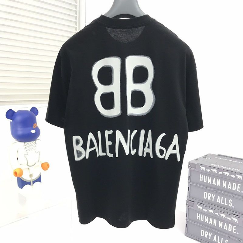 世界中で大人気♪バレンシアガ スライムロゴプリント コットンジャージー製 Tシャツ コピー bau96217