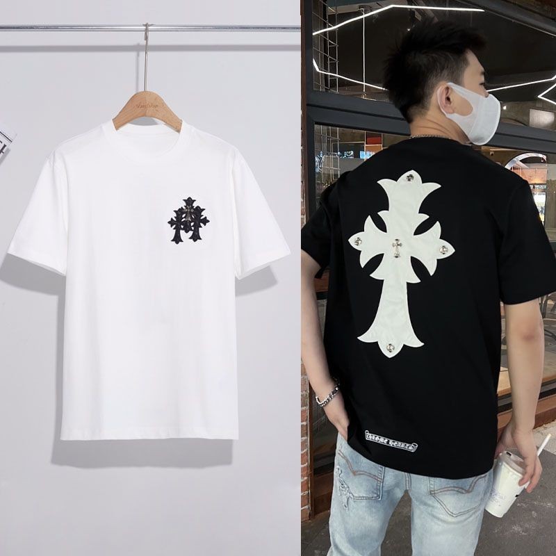 定番★入手困難レア!クロムハーツ スーパーコピー トリプルクロスロゴ Tシャツ 2色 Kuo25360