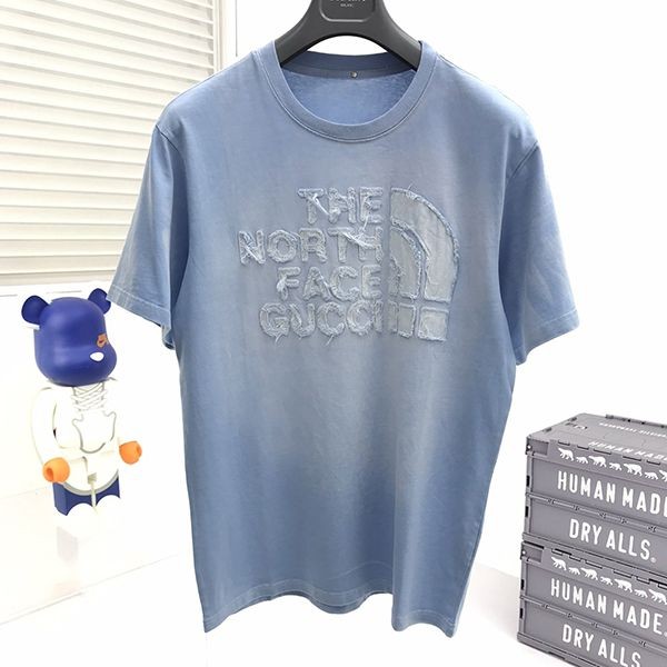 関税無料☆グッチ ノースフェイス 偽物 コラボ 半袖 コットン Tシャツ gua26933