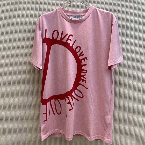 ヴァレンティノ コピー LOVE Vロゴ コットン 半袖 Tシャツ Vun68592