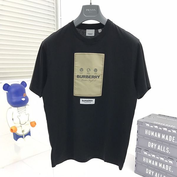 春もの新作バーバリー ラベルアップリケ コットン Tシャツ コピー Baq25192