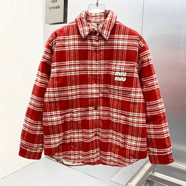 ミュウミュウ Plaid down プレイド ダウンジャケット 偽物 myp20130