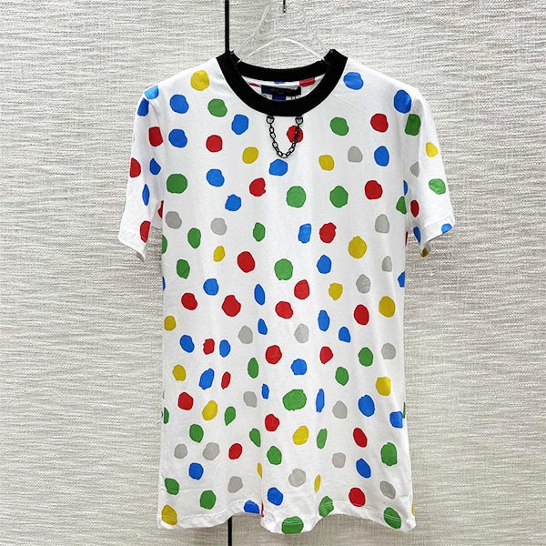 ◆草間彌生【ルイヴィトン 偽物】LV × YK ペインティッド ドット Tシャツ 1AB90E