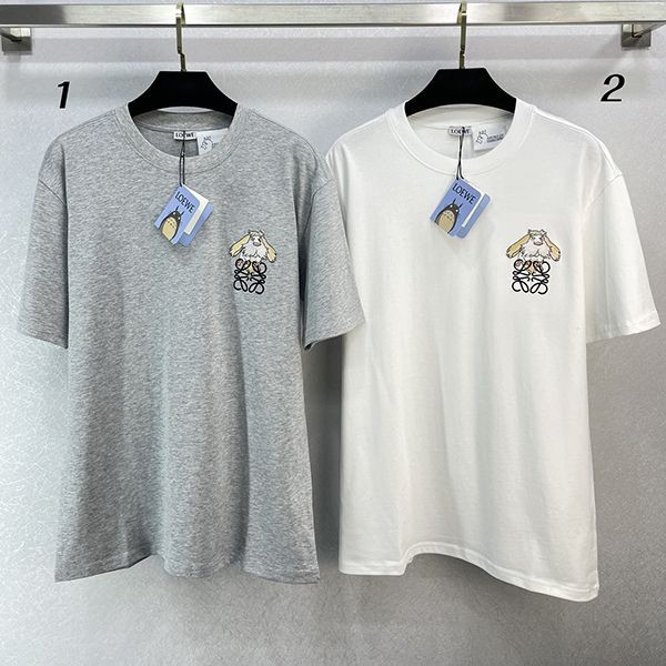 確保済みロエベ ヒン アナグラム Tシャツ 偽物 クルーネック 2色 loz53590