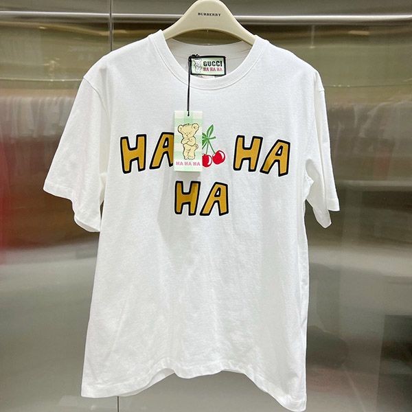 売上総額１位！グッチ さくらんぼ コットン Tシャツ 偽物 gug98874