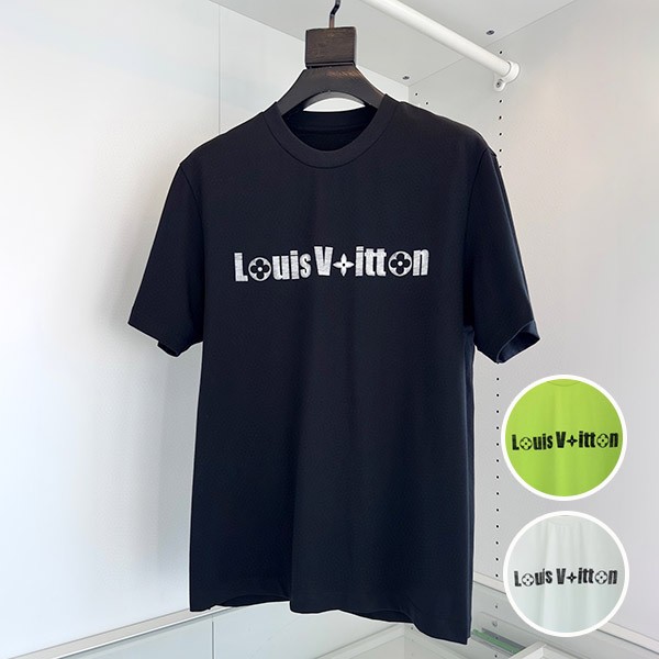 ルイヴィトン プリント 偽物 Tシャツ 黒 vuh91848