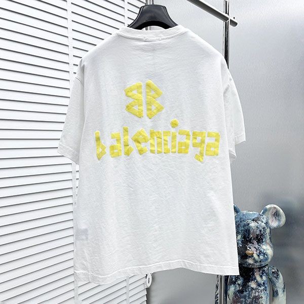 ギフトに最適バレンシアガ Tape Type Tシャツ 偽物 ロゴ 半袖 コットン 2色 bap73141