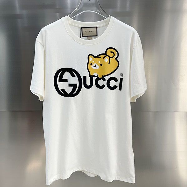 すぐ届グッチ×Kawaii 偽物 キャットプリント Tシャツ guc74799