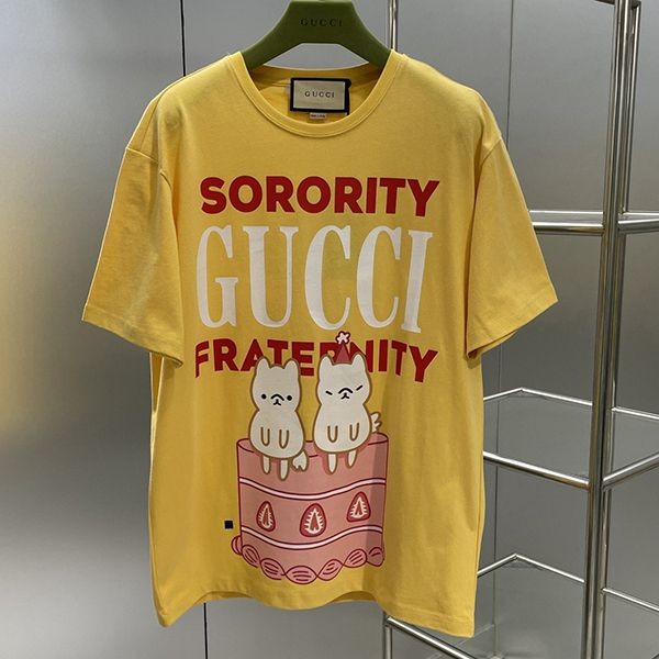 大人気！グッチ Sorority グッチFraternity プリント コピー Tシャツ gum67609