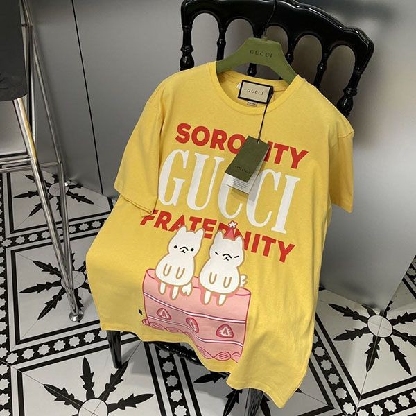 大人気！グッチ Sorority グッチFraternity プリント コピー Tシャツ gum67609