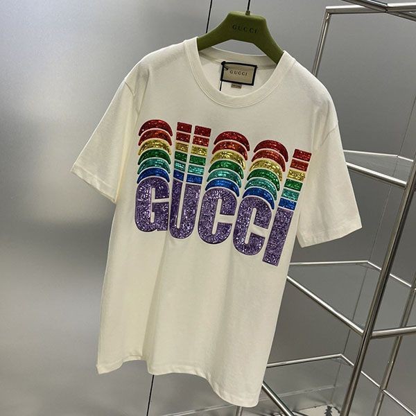 定番 グッチ エンブロイダリー入り コットン Tシャツ guy62085