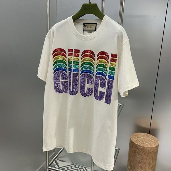 定番 グッチ エンブロイダリー入り コットン Tシャツ guy62085