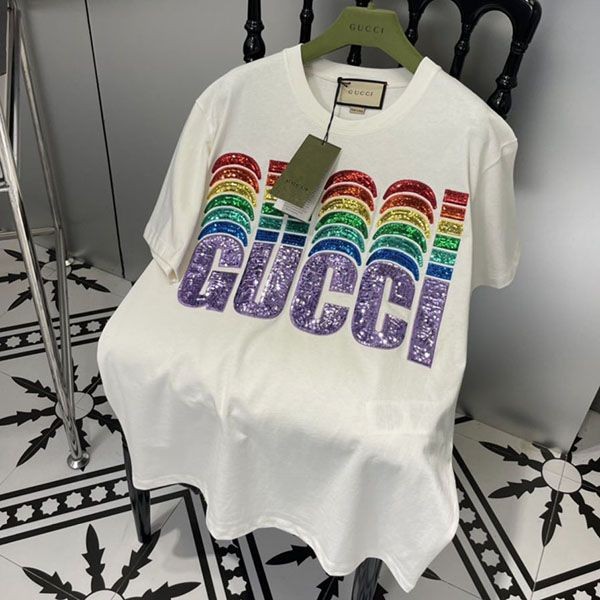 定番 グッチ エンブロイダリー入り コットン Tシャツ guy62085