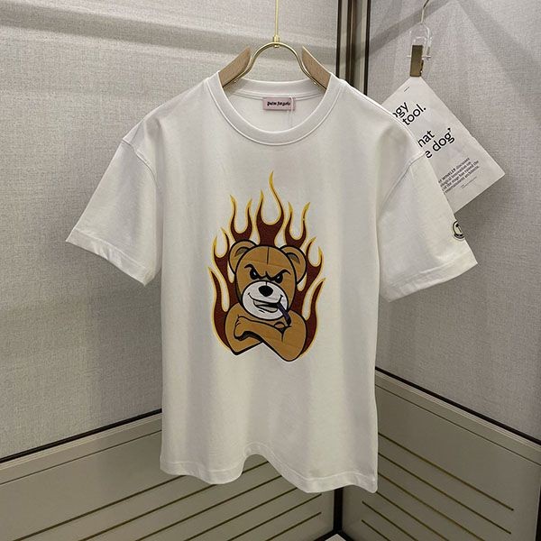 入手困難 モンクレール ベアモチーフプリント 偽物 Tシャツ moz48037