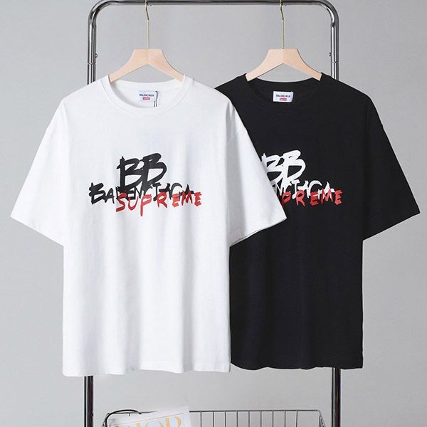 バレンシアガ シュプリーム コラボ コピー ロゴ Tシャツ baf82873