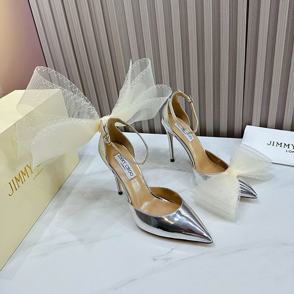 【ジミーチュウ コピー】Averly 100 bow-detailed satin pumps jim16398