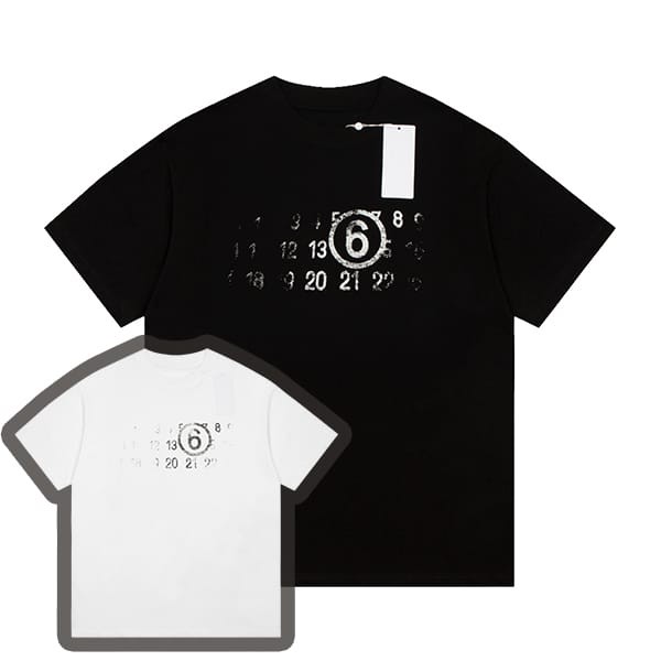 世界中で大人気♪MM6 メゾン マルジェラ ナンバリング ロゴ Tシャツ ベスト 偽物 2色 Mak27766